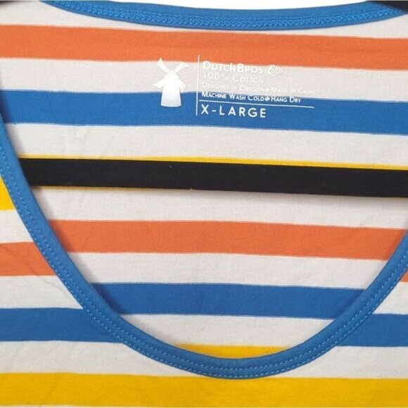 Dutch Bros Coffee Nautical Striped Tank Top - Picture 3 of 5